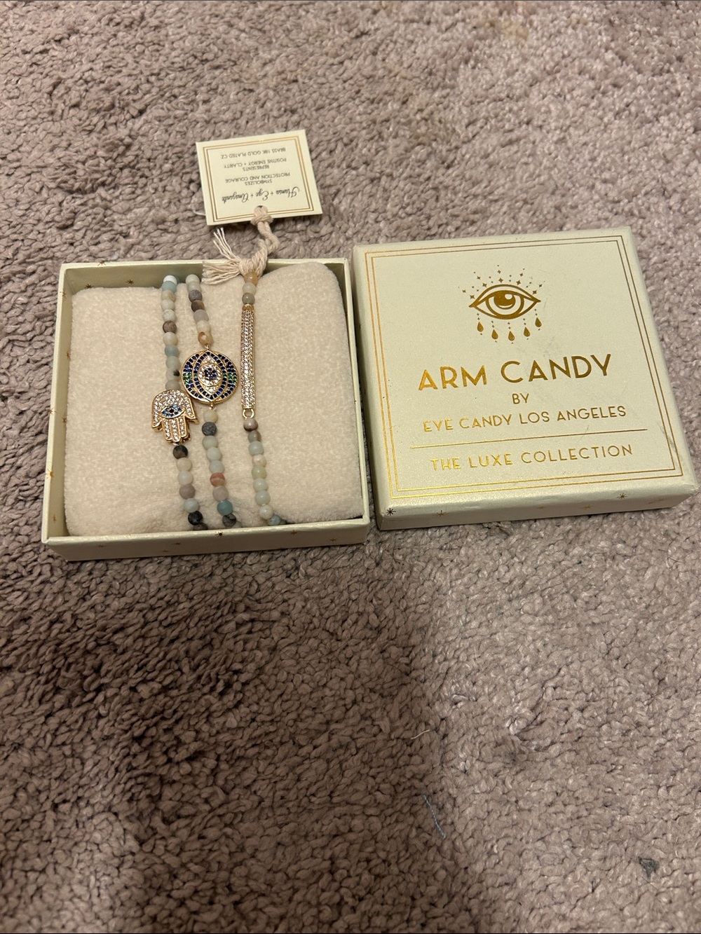 Eye Candy Rose Gold & Multi-Color Beaded Bracelet Set
